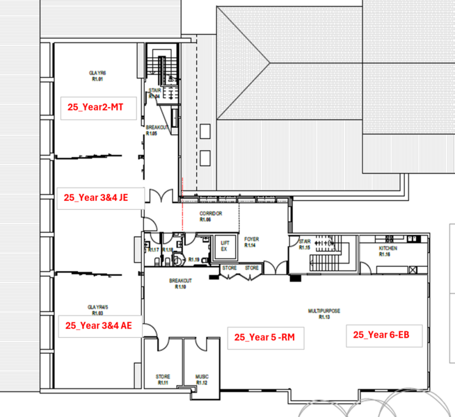 2025 Class Placement upstairs